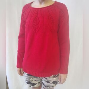 Comfy Chaps Red Holiday Group Sweater Rolled Size Medium!